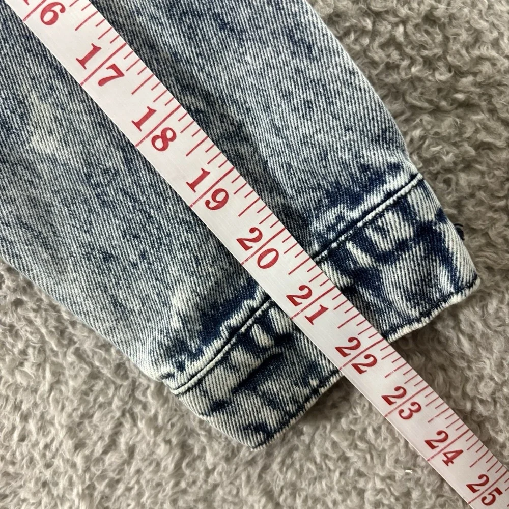 Mattel Barbie Blue Acid Wash Denim Trucker Jacket  Adult Youth XL Barbiecore Y2K